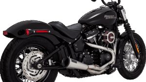 VANCE & HINES 2-into-1 Upsweep Exhaust System - Brushed - Stainless Steel