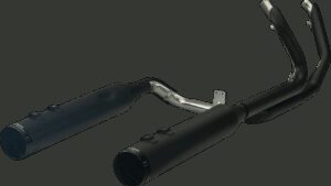 KHROME WERKS 2-into-2 Dominator Exhaust System with 4-1/2" Mufflers - Black with Race Tip - M8