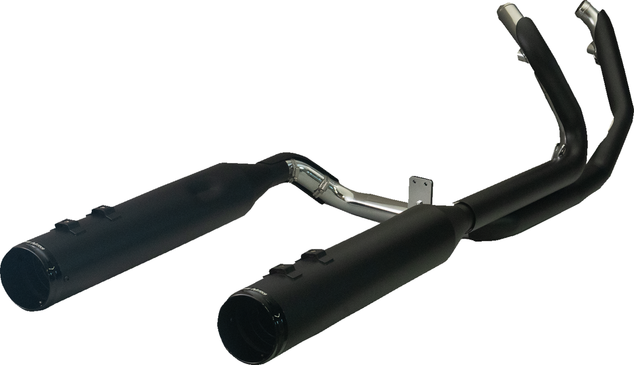 KHROME WERKS 2-into-2 Dominator Exhaust System with 4-1/2" Mufflers - Black with Race Tip - Twin Cam