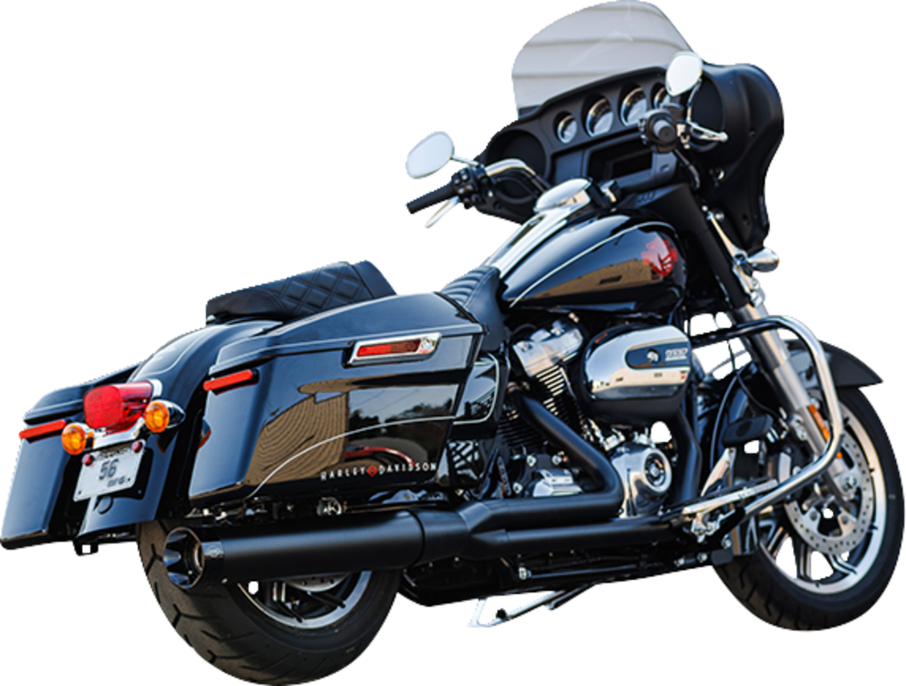 S&S CYCLE 2-into-1 Sidewinder Exhaust System - 50-State - Black - M8 Touring