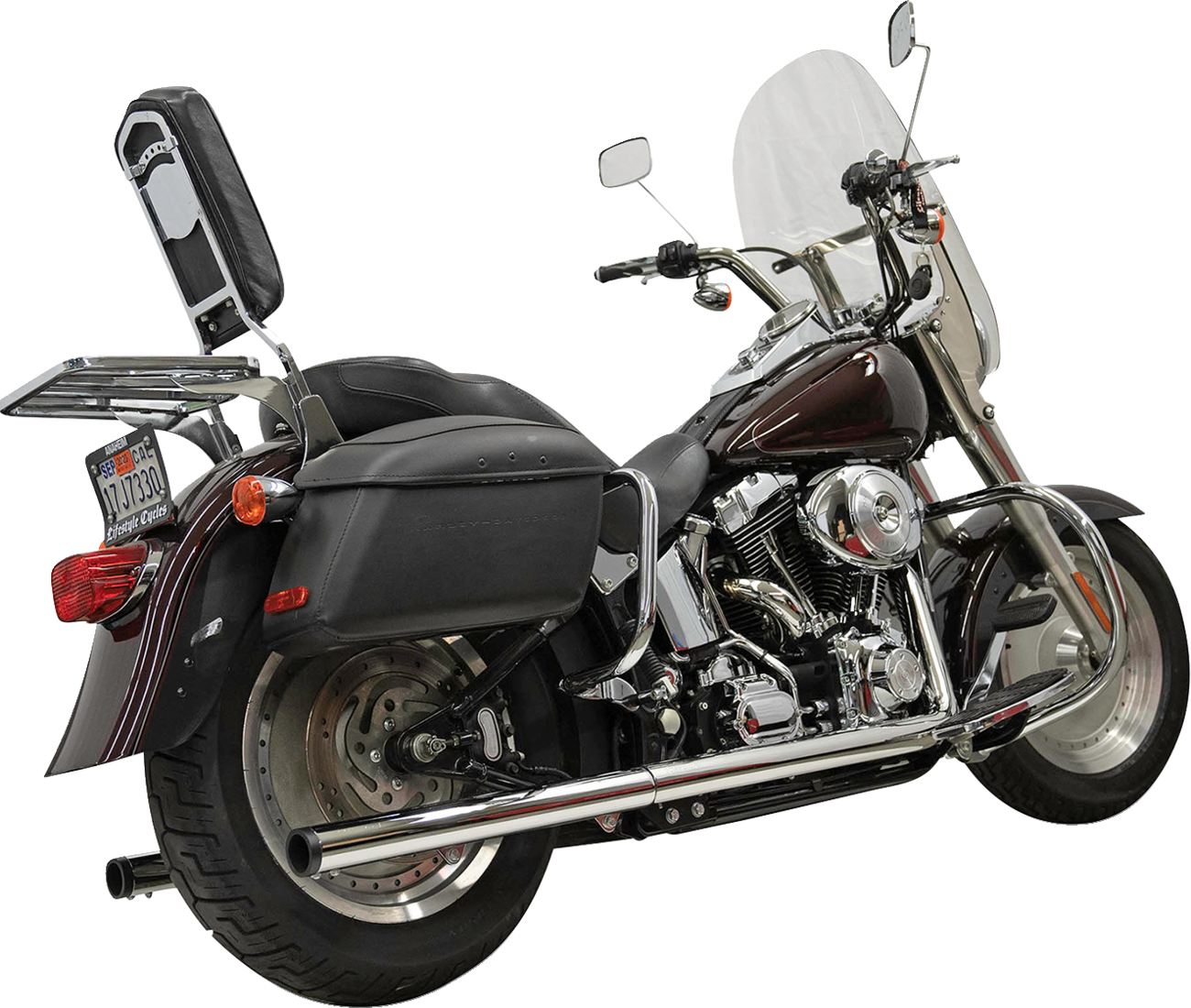 BASSANI XHAUST 2-into-2 True Dual Drag Pipe Exhaust System - Chrome - Twin Cam - Softail