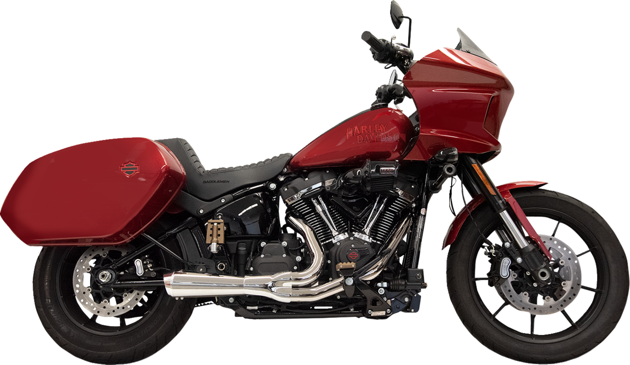 BASSANI XHAUST 2-into-1 Ripper Exhaust System with Megaphone Muffler - Short - Chrome - M8 Softail