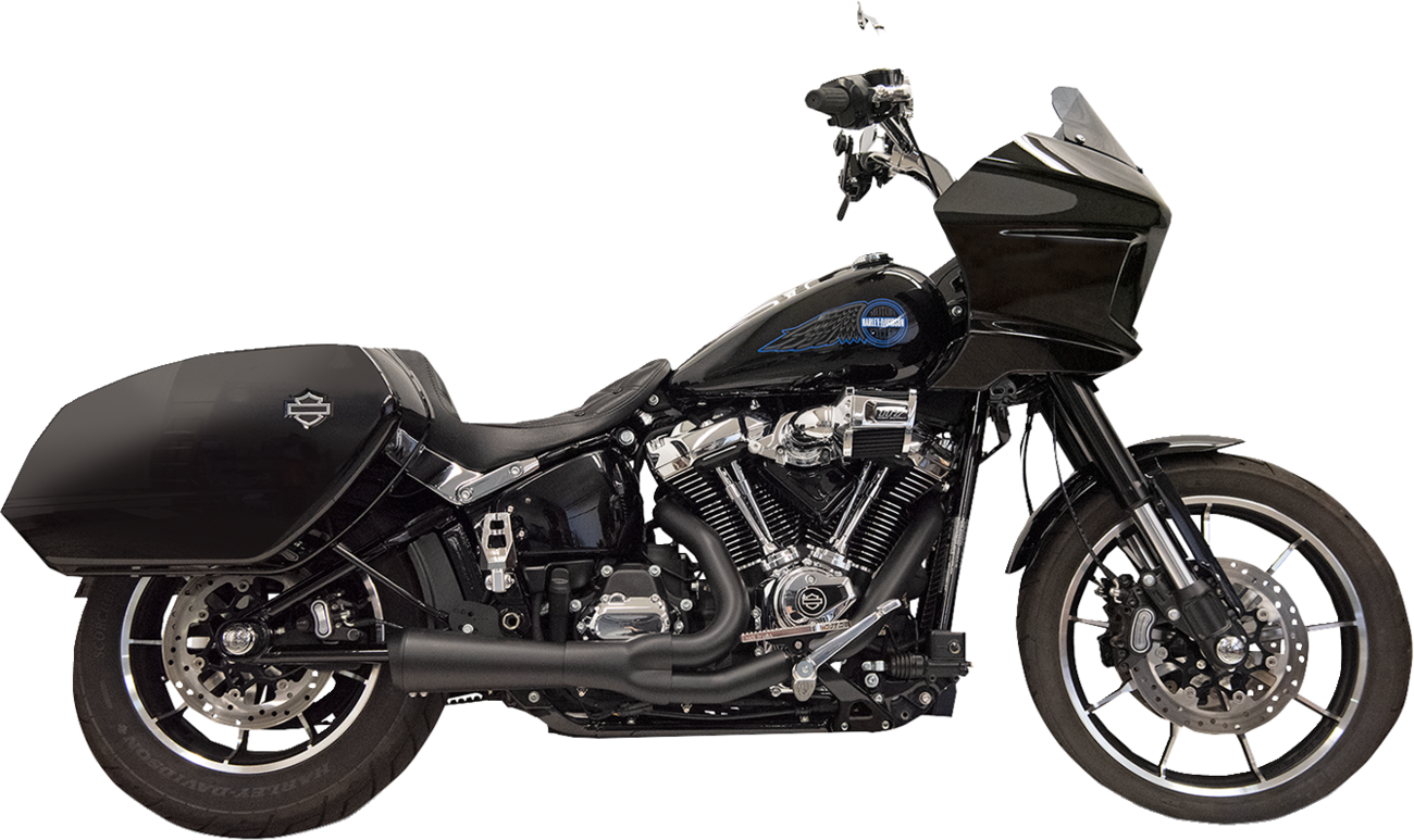 BASSANI XHAUST 2-into-1 Ripper Exhaust System with Megaphone Muffler - Short - Black - M8 Softail