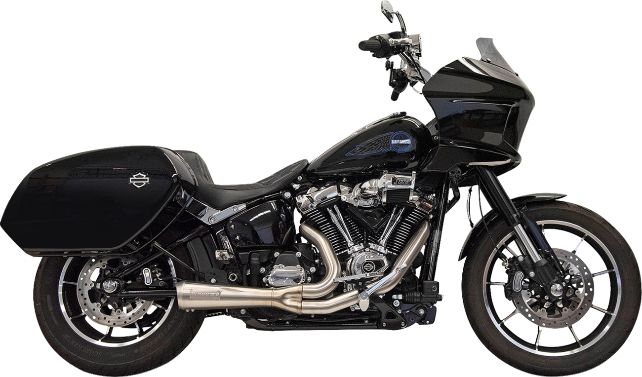 BASSANI XHAUST 2-into-1 Ripper Exhaust System with Megaphone Muffler - Short - Stainless - M8 Softail
