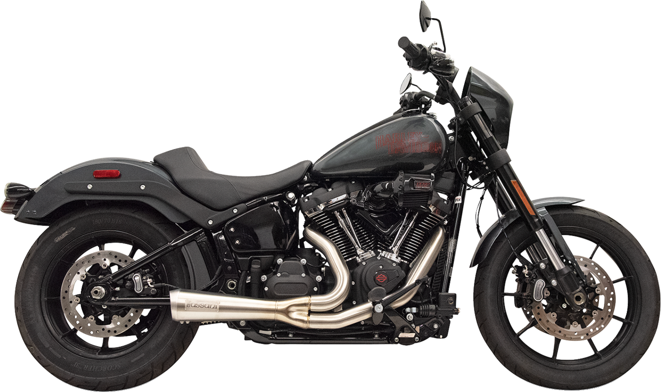 BASSANI XHAUST 2-into-1 Ripper Exhaust System with Megaphone Muffler - Short - Stainless - M8 Softail
