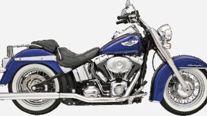 BASSANI XHAUST Slip-On Mufflers - Slash-Down - Chrome
