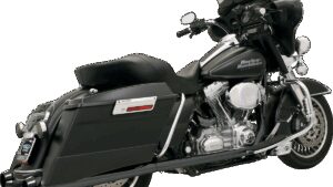 BASSANI XHAUST Megaphone Mufflers - Blk/Blk - Fluted - Performance Baffle