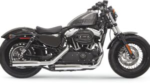BASSANI XHAUST Firepower Series Slip-On Mufflers - Chrome/Black - Fluted - Sportster
