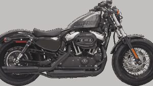 BASSANI XHAUST Firepower Series Slip-On Mufflers - Black - Slash-Cut - Sportster