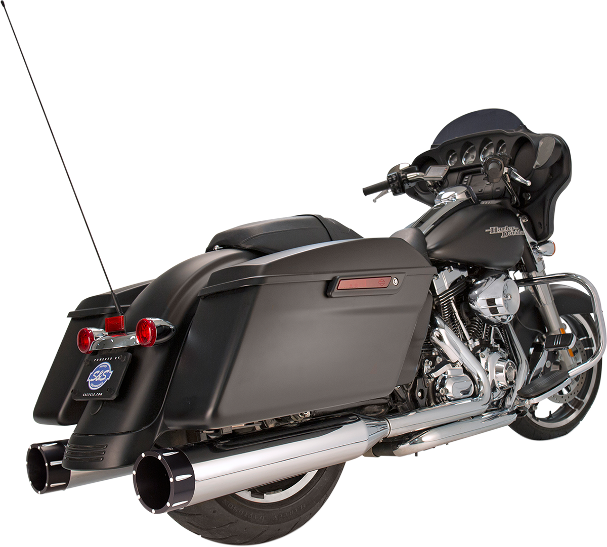 S&S CYCLE 4-1/2" MK45 Performance Mufflers - Chrome with Black Tracer