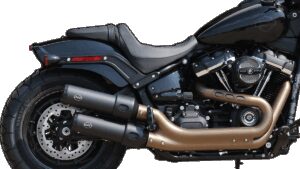 S&S CYCLE Ceramic Black Grand National Mufflers for Fat Bob