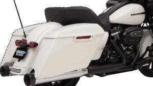 DRAG SPECIALTIES 4" Slip-On Mufflers with Billet End Caps - Chrome/Black