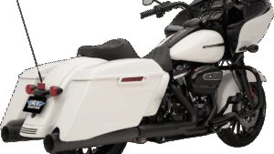 DRAG SPECIALTIES 4" Slip-On Mufflers with Billet End Caps - Black/Black