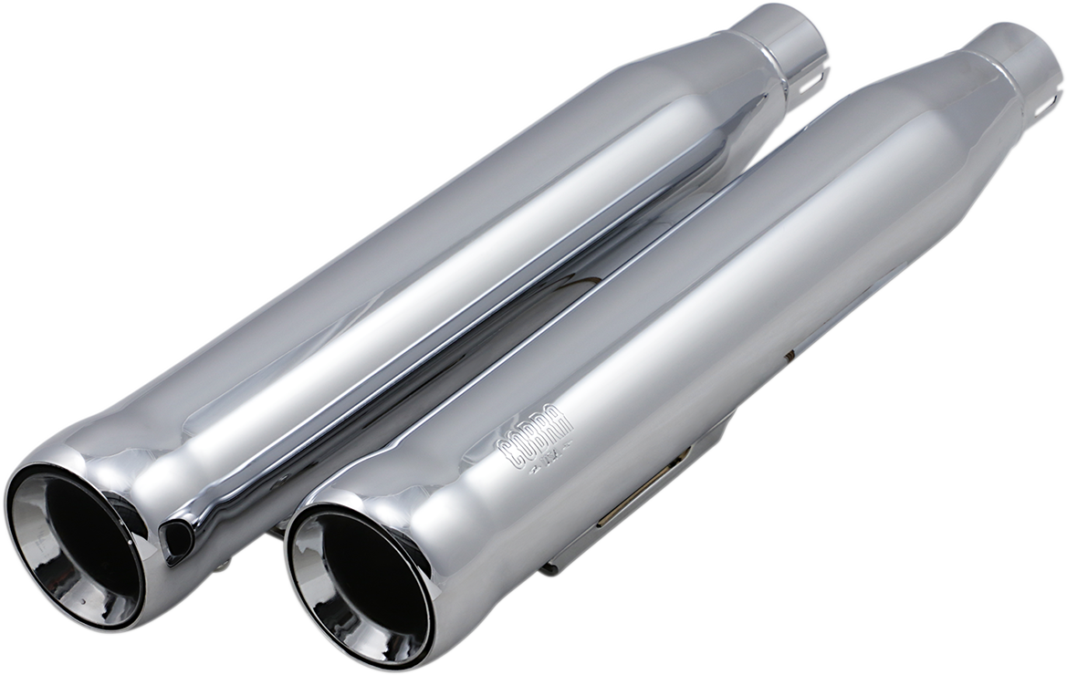 COBRA 3" Neighbor Hater Mufflers for '91-'17 Dyna - Chrome