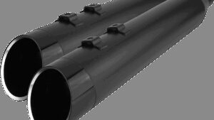 KHROME WERKS 4-1/2" HP-Plus® Slip-On Mufflers - Black with Edge Tip