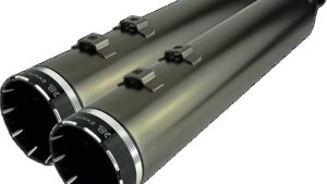 KHROME WERKS 4-1/2" HP-Plus® Slip-On Mufflers - Smoked Chrome with Tracer - Touring