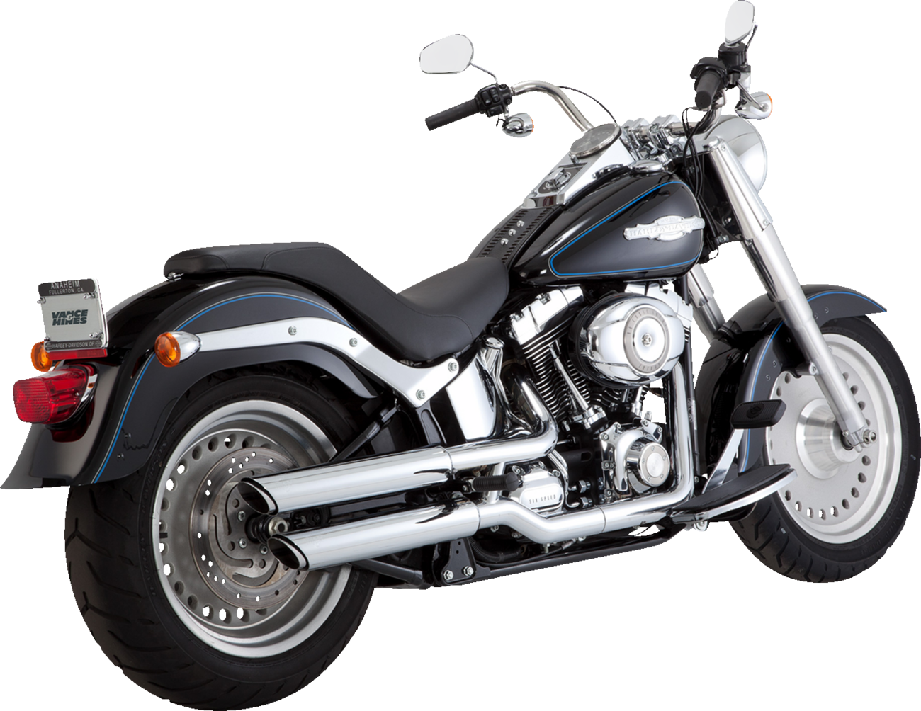 VANCE & HINES Twin Slash 3" Slip-On Mufflers - Chrome