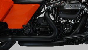 KHROME WERKS Aggressor 2-into-2 Crossover Headers - Black - M8