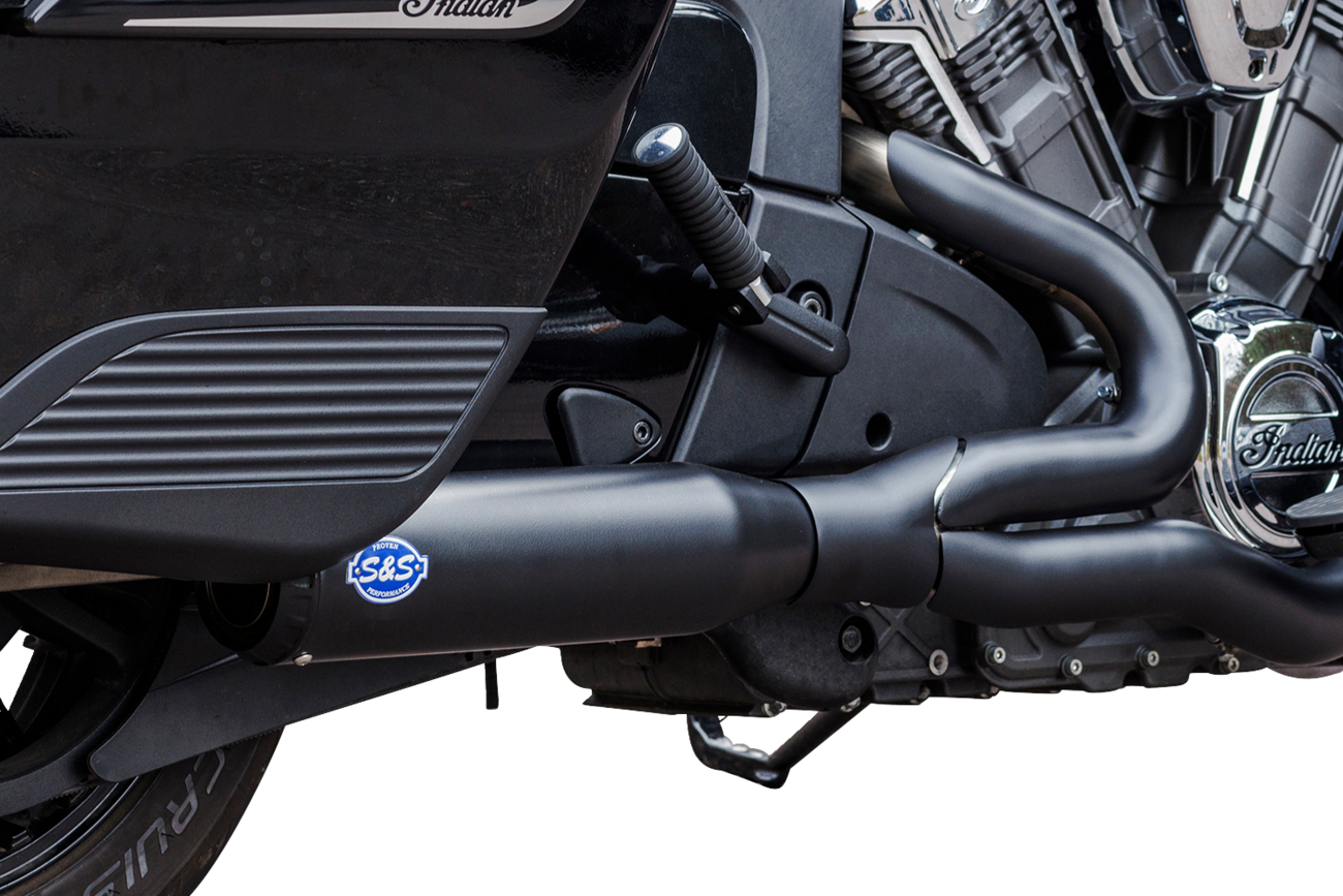 S&S CYCLE Exhaust Qualifier 2:1 50 State Black Stainless Challenger - Image 4