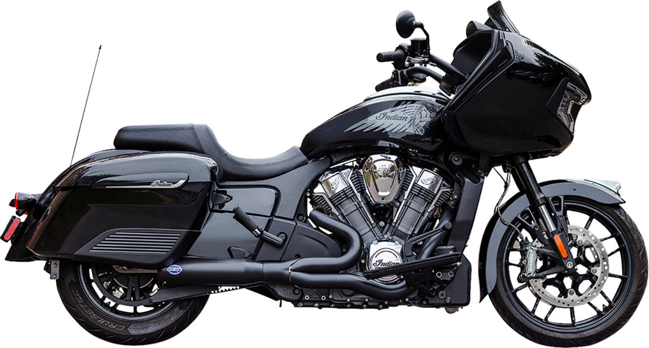 S&S CYCLE Exhaust Qualifier 2:1 50 State Black Stainless Challenger