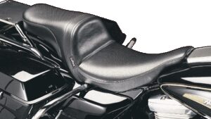 LE PERA Daytona 2-Up Seat - Without Backrest - Smooth - Black - FLH/FLT '02-'07