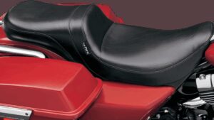 LE PERA Daytona 2-Up Seat - Without Backrest - Smooth - Black - FLHR '02-'07