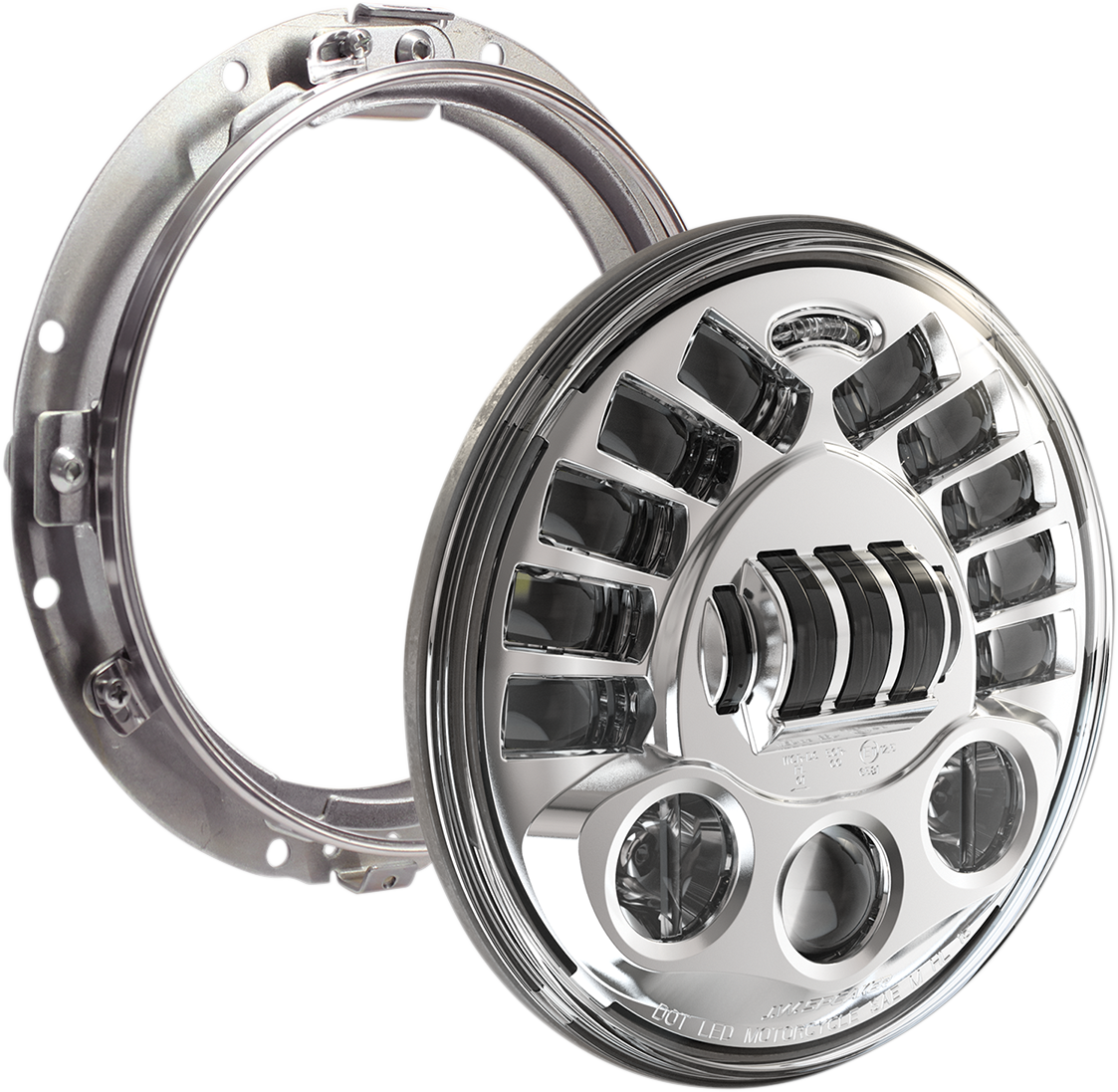 J.W. SPEAKER Adaptive 2 LED Headlight - 7" with Mount - Chrome