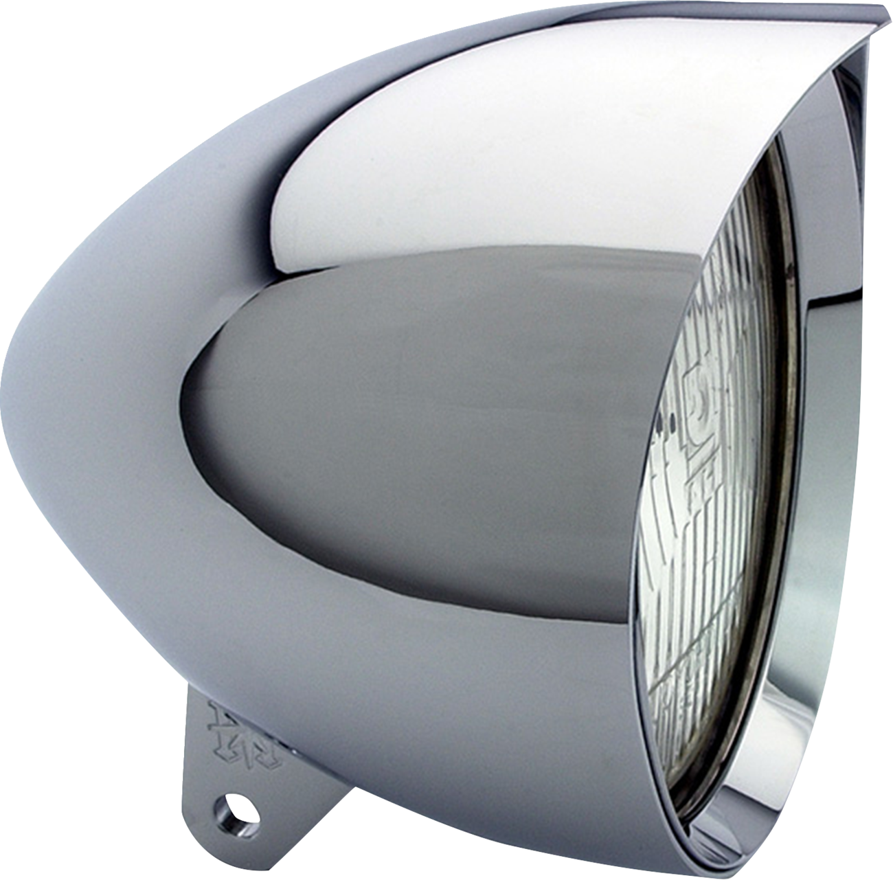 HEADWINDS HEADLIGHT HOUSING 4-1/2" CHROME VAMPIRE CONCOURS BULLET