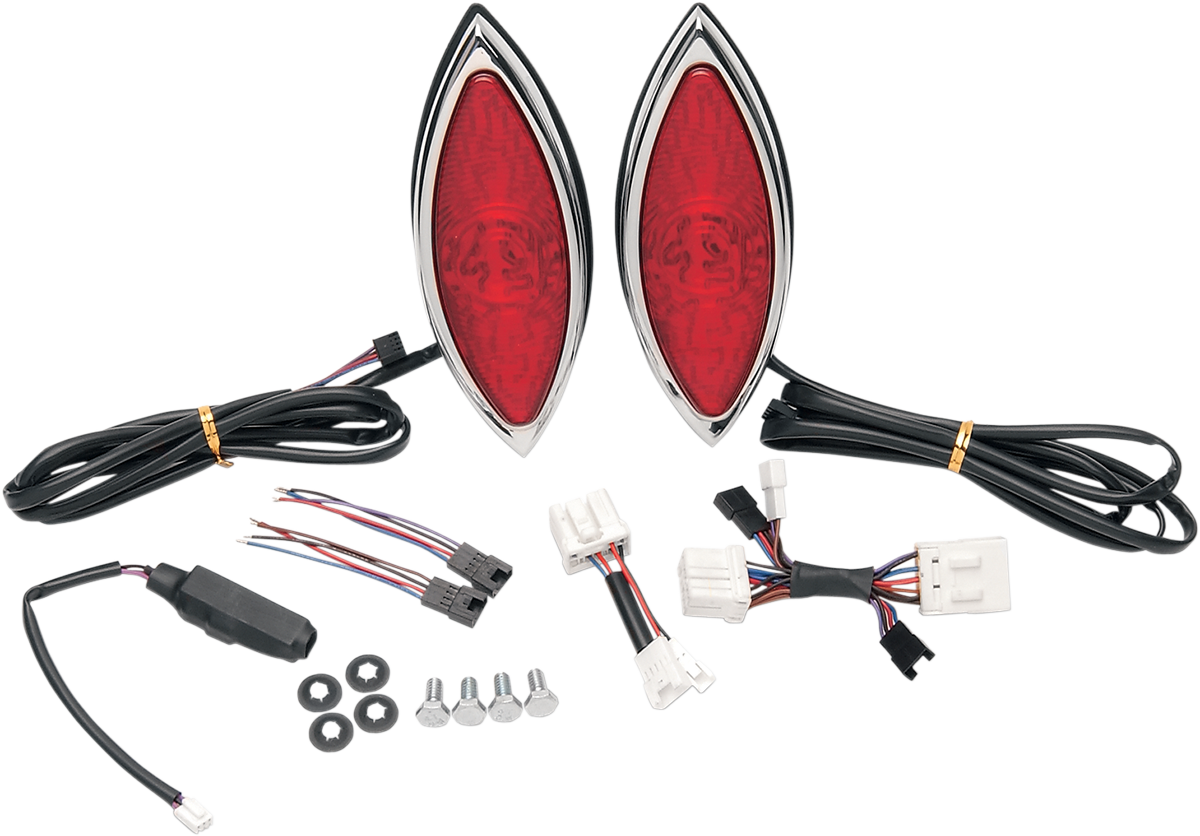 RWD V-TWIN LED Cat-Eye Lights - Chrome Bezel