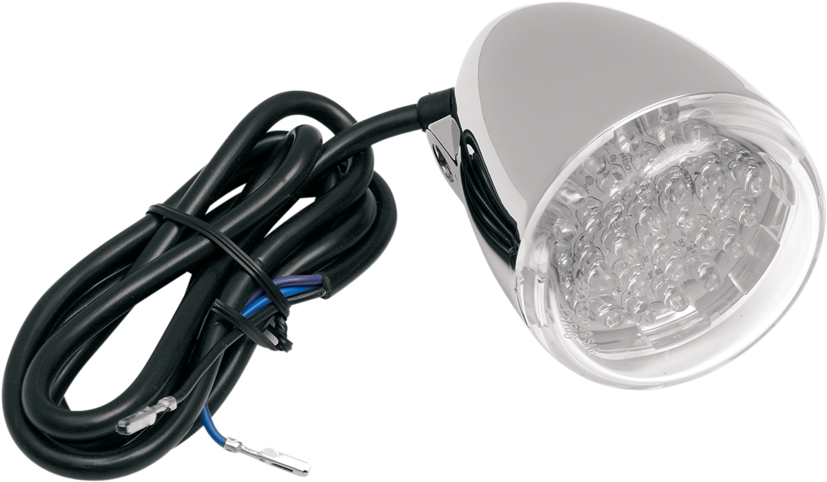 CHRIS PRODUCTS Turn Signal - Red LED - Chrome/Clear