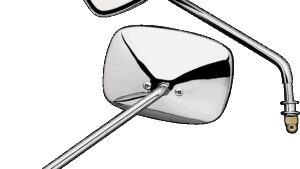 EMGO Mirrors - Side View - Plain Face/Rectangle - Long Stem - Left/Right - Screw-In - Pair