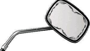 EMGO Mirror - Die-Cast - Scrolled - Side View - Rectangle - M10 x 1.25 - Chrome - Left/Right