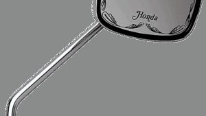 EMGO Mirror - Die-Cast - Honda Scrolled - Side View - Rectangle - M10 x 1.25 - Chrome - Left/Right