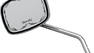 EMGO Mirror - Die-Cast - Suzuki Scrolled - Side View - Rectangle - M10 x 1.25 - Chrome - Left/Right