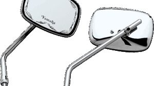 EMGO Mirror - Die-Cast - Yamaha Scrolled - Side View - Rectangle - M10 x 1.25 - Chrome - Left/Right