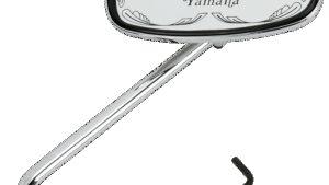 EMGO Mirror - Die-Cast - Yamaha Scrolled - Side View - Rectangle - M10 x 1.25 (Left Hand) - Chrome