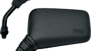 EMGO Mirror - Roadhawk - Side View - Rectangle - Short - M10 x 1.25 | M10 x 1.25 (Left Hand) - Black