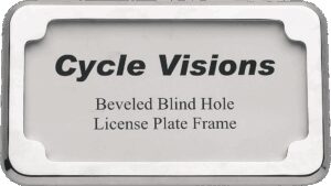 CYCLE VISIONS Beveled License Plate Frame - Chrome