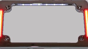 CUSTOM DYNAMICS License Plate Frame with LED - Flat - Chrome