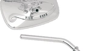 EMGO Mirror - "Live to Ride" - Side View - Rectangle - Chrome - Right