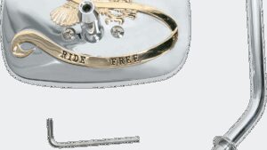 EMGO Mirror - "Live to Ride" - Side View - Rectangle - Gold/Chrome - Right