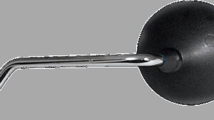 EMGO Mirror - Side View - Round - Black w/Chrome Stem - Left