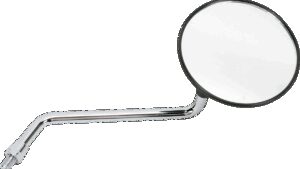 EMGO Mirror - Side View - Round - Black w/Chrome Stem - Right
