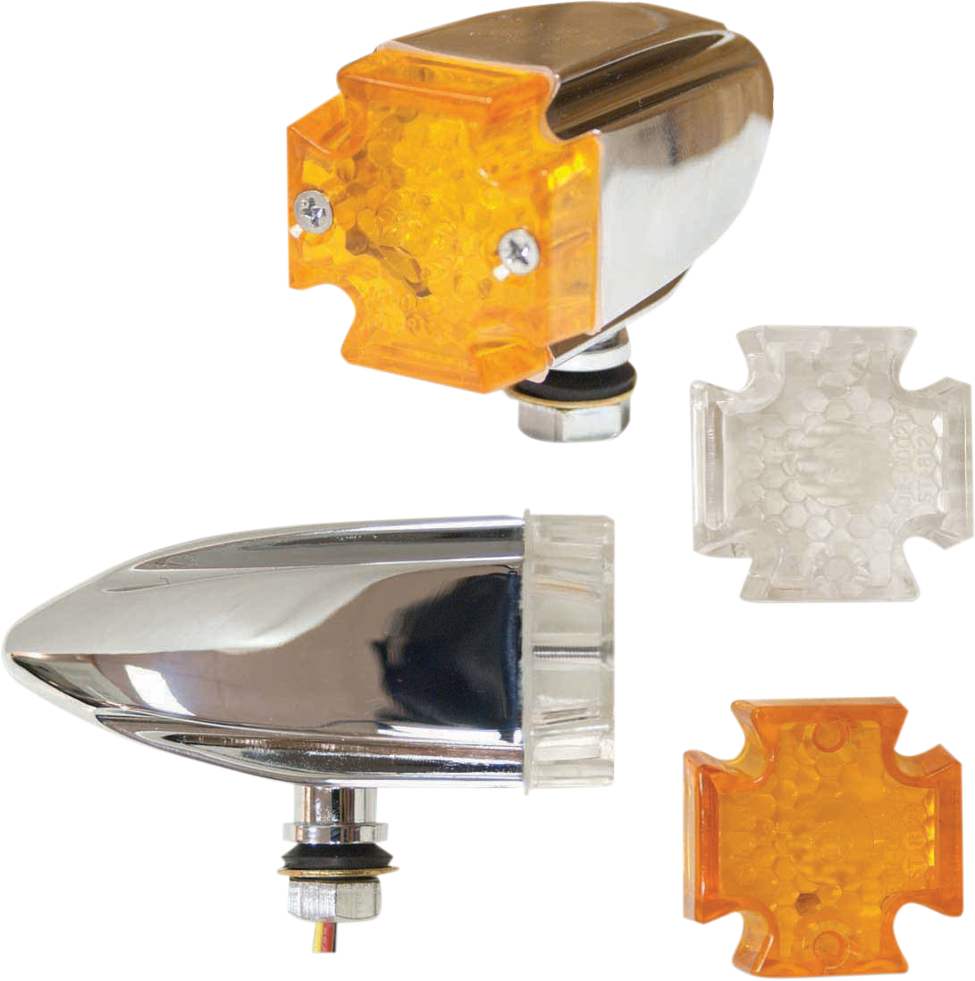 EMGO LED Maltese Deco Lights - Amber and Clear Lens