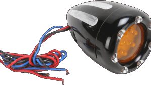 ARLEN NESS Turn Signals - LED - Deep Cut - Black/Amber - White Ring