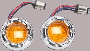 ARLEN NESS LED Light Kit for Factory Turn Signal Housing - Amber/White - Chrome