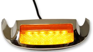CUSTOM DYNAMICS Led Front Fender Tip - Amber LED/Amber Lens - Chrome