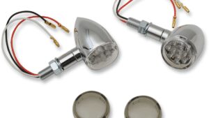 DRAG SPECIALTIES LED Marker Lights - Chrome/Red - Smoke Lens