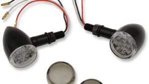 DRAG SPECIALTIES LED Marker Lights - Black/Red - Smoke Lens