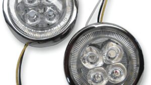 CIRO Front Signal Light Inserts - Chrome - Amber Lens